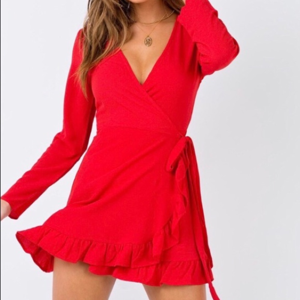 Princess Polly Ruffled Wrap Dress